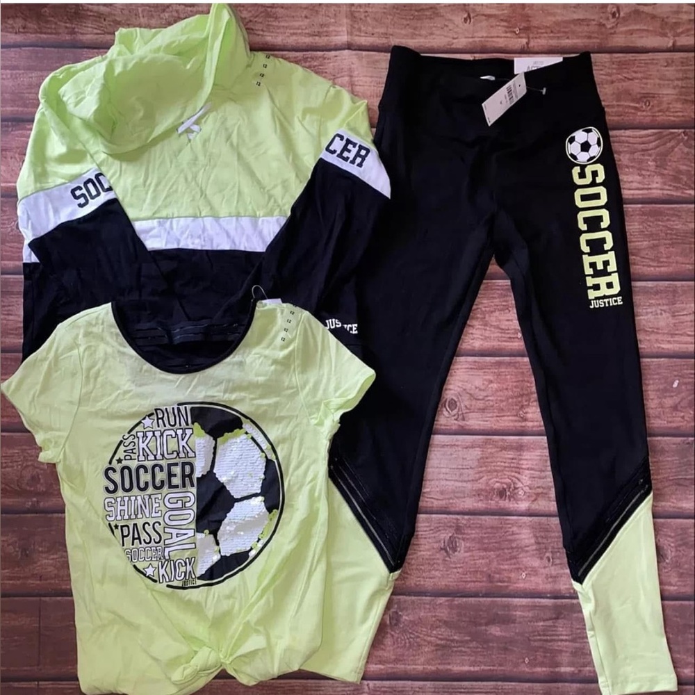NWT Justice Girls Soccer Active Set Size 12